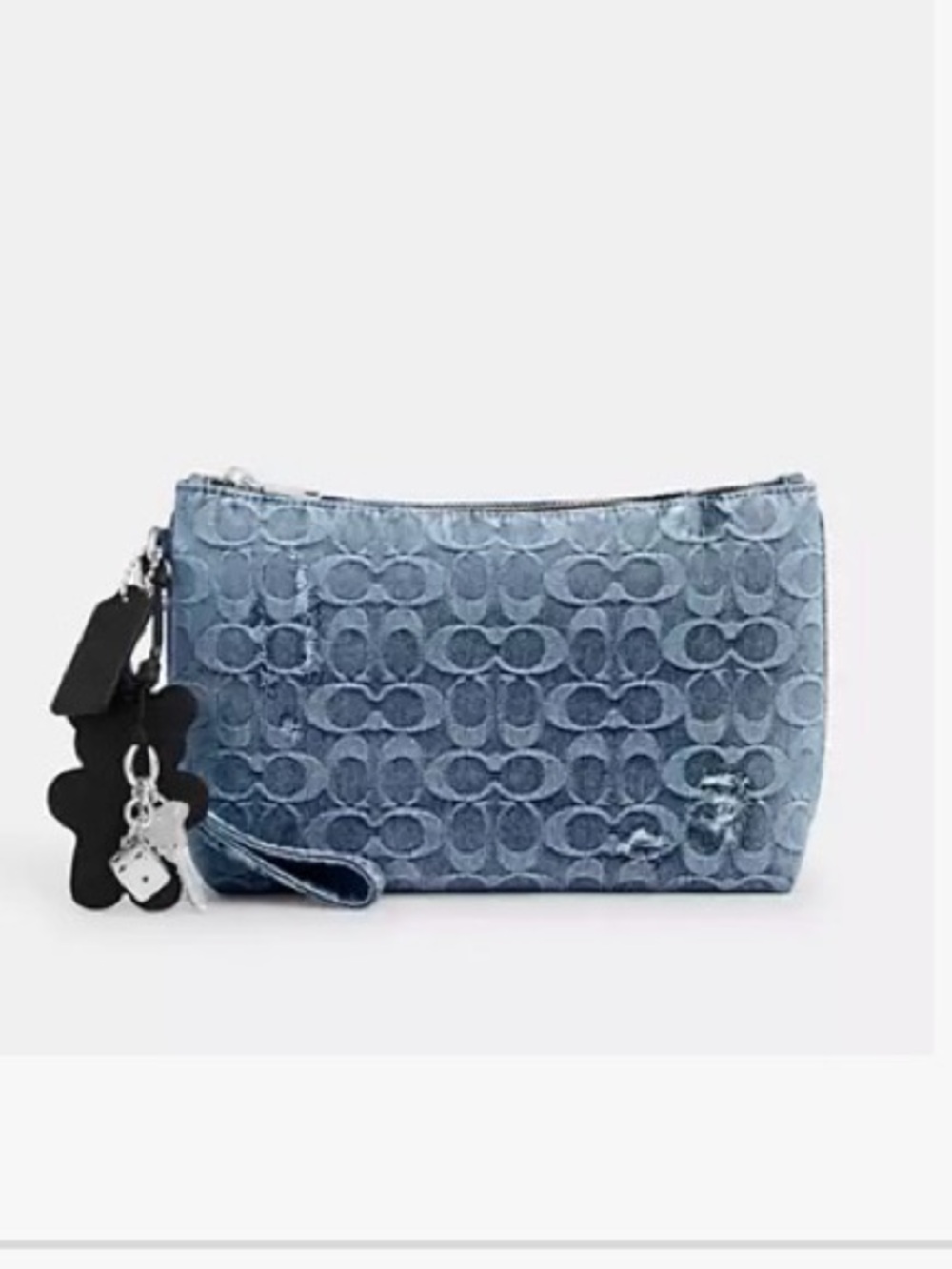 Coach Loved Denim Large Clutch with Charms -NEW 💕